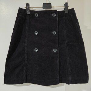Black Corduroy Skirt, Size 2, Uniqlo